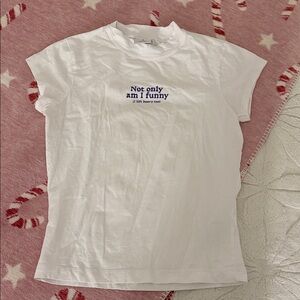 Gymshark White Tee with Humorous Print